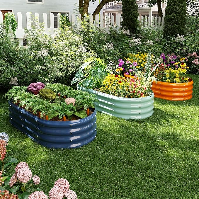 Raised Beds for Gardening Raised Garden Bed Kit for Gardening Outdoor,4x2x1ft Planter Grow Garden Box Raised Flower Bed