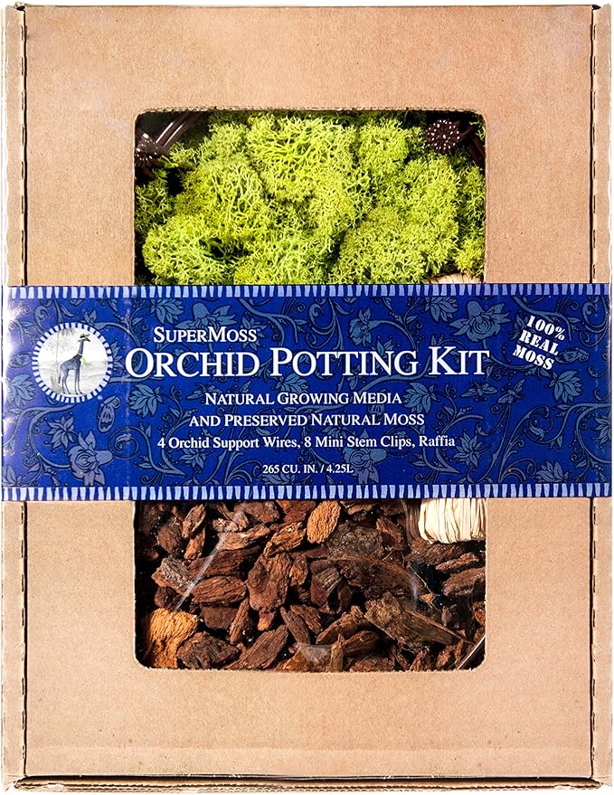 SuperMoss 7 59834 90509 7 Orchid Potting Kit, 200 in3 Box (Appx. 8oz), Chartreuse