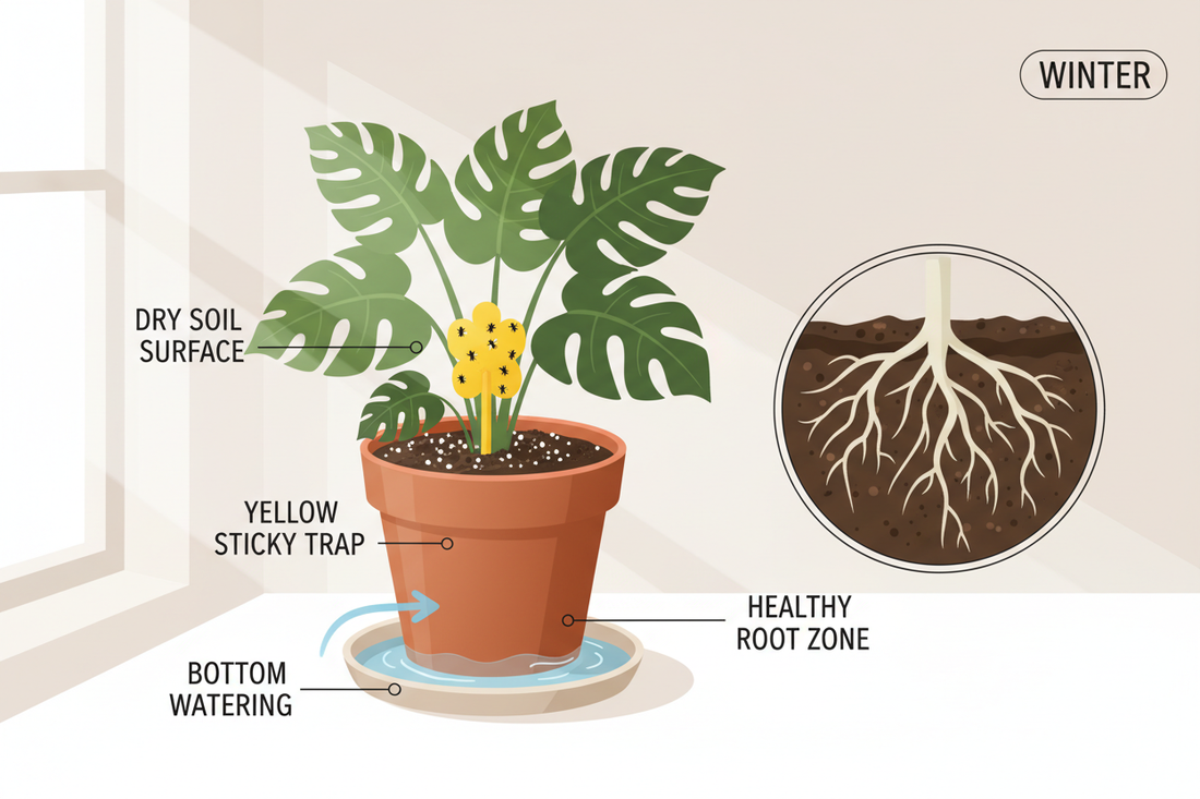Fungus Gnat Control for Houseplants (Early-Winter Edition): Dry top, strong roots, and fewer flyers