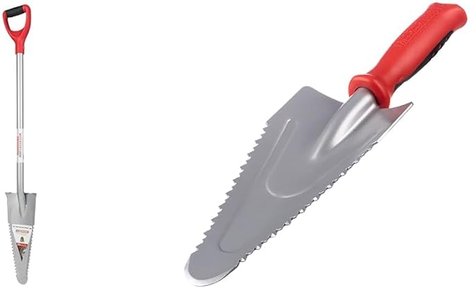 ROOT ASSASSIN 48" Garden Shovel/Saw - The Original & Best Award Winning Combo & RA-005 Carbon Steel Garden Hand Trowel