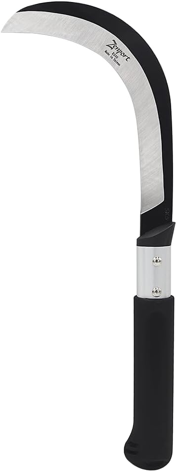 Zenport K310 Brush Clearing Sickle with 9-Inch Carbon Steel Blade and 9-Inch Aluminum Handle - Gardening/Landscaping Hand Sickle with Grip