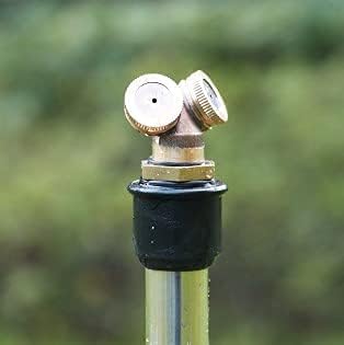 Joywayus Brass Misting Spray Nozzle 1/2" NPT Male 2-Holes Garden Sprinklers Irrigation Connector Water Sprinklers Mister Heads Fitting with Filter Mesh (Pack of 3)
