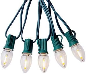 LED Christmas String Lights, 100FT C7 Vintage Christmas Lights with 104 Bulbs(4 Spare), Commercial Connectable Christmas Tree Lights for Xmas Holiday Roofline Garden Wedding Decor