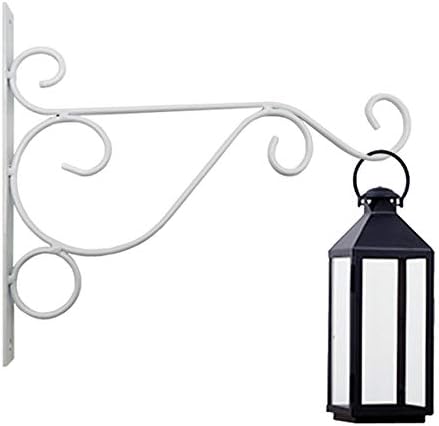 TIHOOD 4PCS Metal Plant Bracket Iron Wall Mount Lanterns Hangers for Hanging Bird Feeders, Lanterns, Wind Chimes, Planters, Outdoor Decoration Hooks (White)