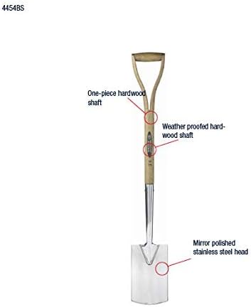 Spear & Jackson 4454BS Traditional English Style Stainless Steel Border Spade - Garden Spade