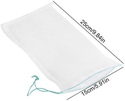 TOPINCN Plant Fruit Bags 50pcs Drawstring Breathable Mesh Bag Against Bug Bird Gardening Tools(25x15cm)