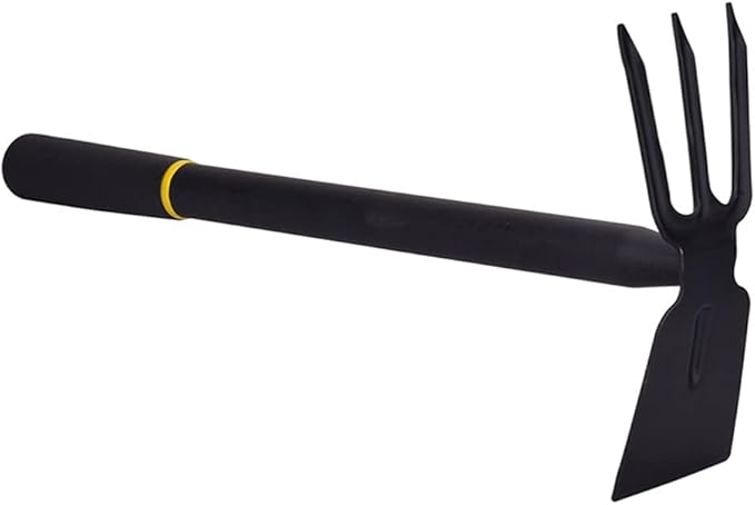 Yardwe Hoe and Cultivator, Garden Rake Hand Tiller Tool Heavy Duty Cultivator Hoe for loosening Soil Weeding Digging Flower Planting Garden Farming Agriculture Tool