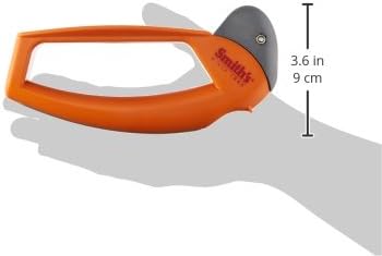 Smith’s 50603 Handheld Lawn Mower Blade Sharpener - Oversized Handle & Large Safety Guard - Durable Plastic - Easy to Use - Wire Cleaning Brush - Preset Carbide Blade - Gardening Lawn Care Tools