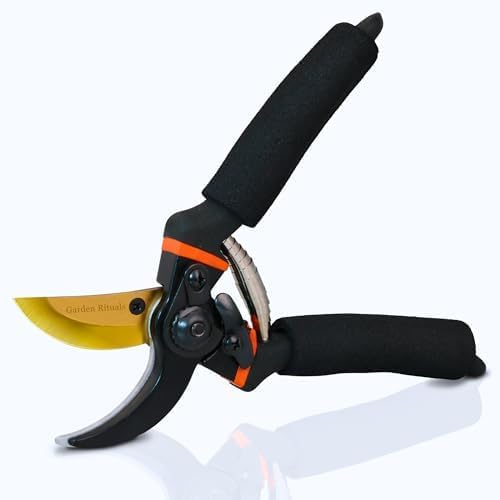 Heavy Duty Pruning Shears for Gardening | High-Grade Titanium Steel Blade Shears for Indoor Plants & Roses with Saftey Lock | Versatile Bypass Pruning Shears for Small & Large Plants