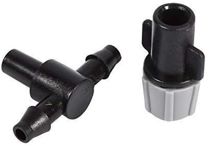Plastic Mist Misting Nozzle Sprinkler Tee Joints for Misting Watering Plant Flower Cooling System Home Garden Irrigation, 20pcs