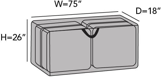 Covermates Cushion Storage Bag - Weather Resistant Polyester, Weather Resistant, Water Resistant Zipper, Cover Accessories, 75W x 18D x 26H, Khaki