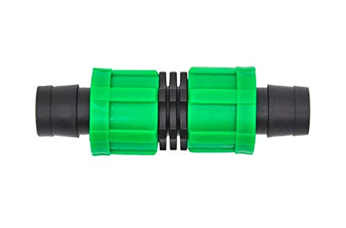 (100-Pack) Drip Irrigation Couplings for Tubing 1/2" Universal Perma Connector Barbed Locking Fitting - Fits All Brands 16-17mm Drip Tape & Tubing (100, Coupling)