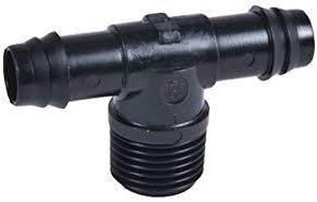 USA MADE - 25-Pack - 1/2" Inch Drip Irrigation Connectors/Hydroponics Barbed Connector Fitting, (Fits of 16mm.520 ID Drip Tubing) (1/2 Inch MNPT Adapter Tee)