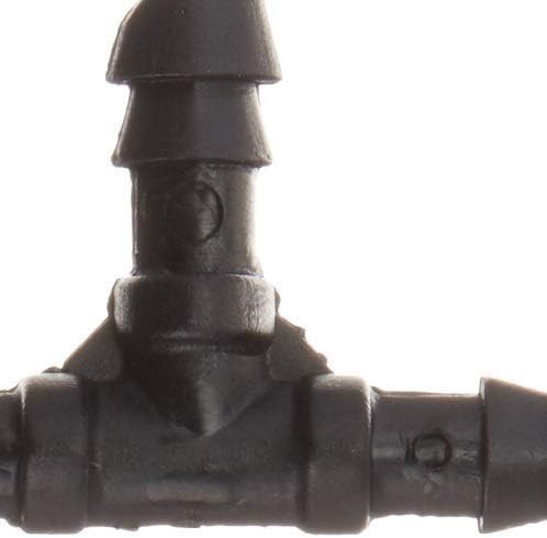 Orbit 67401 25-Count 1/4-Inch Barb Tee,Black