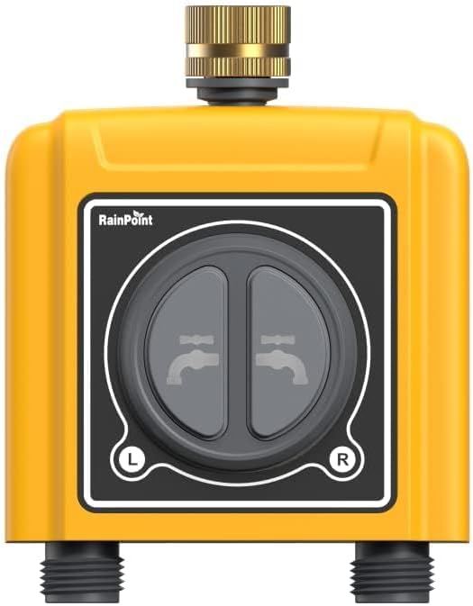 RAINPOINT WiFi Sprinkler Timer 2 Zone, Smart Water Hose Timer 2 Outlet - Timer Only, Without WiFi Hub, Must Use with 2.4Ghz WiFi and TWG004WRF WiFi Hub (Lot Number After 202108)