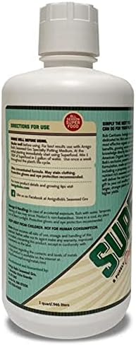 Amigo Bob's Organics 32 Ounce Superfood Organic Fertilizer Concentrate 5-in-1 Soil Amendment - Seaweed Freshwater Algae & Whole Fish for Any Grow Use