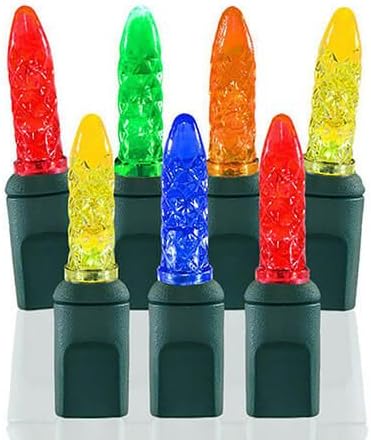 Pro Christmas M5 LED Holiday Lights - 70 Bulbs, 23.3ft - Professional Grade Indoor Outdoor Diamond Cut Sparkle Light Strings for Home Decorations and Christmas Trees - Multi Color