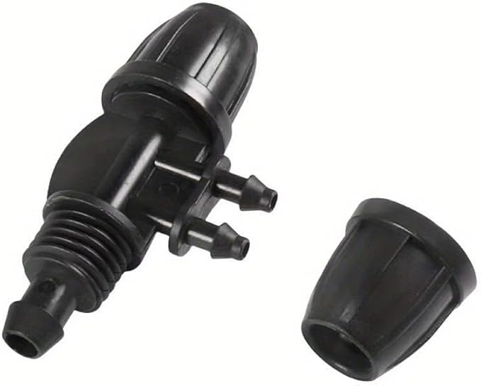 10PCS 5/16 Inch Irrigation Fittings Lock Reduced 4 Way Connectors For (5/16" ID X0.43-0.47" OD) To 1/4" Drip Tubing Barbed Barbed Reducer Tee (BLACK)