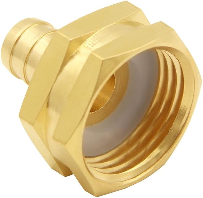 Joywayus 1/2" PEX Barb x 3/4" Female GHT Thread Swivel Hex Brass Garden Water Hose Pipe Connector Fittings for House/Boat/Lawn/Power Wash/Irrigation