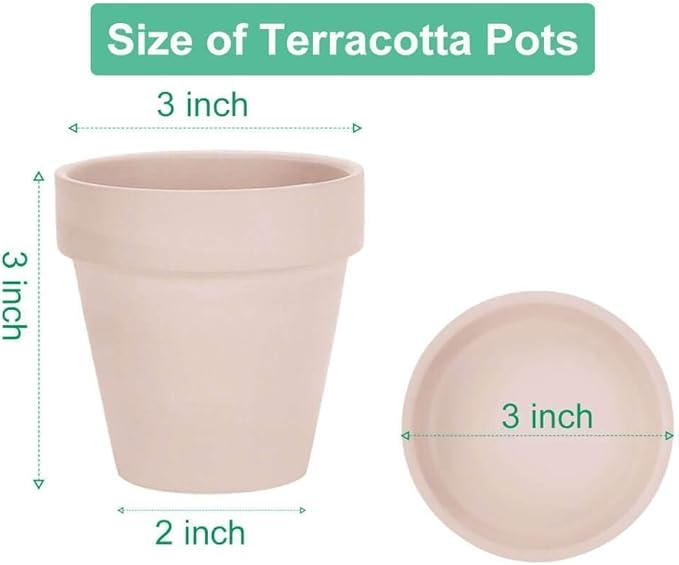 vensovo 3 inch Pink Terracotta Clay Pots for Plants with Saucer - 12 Pack Small Terra Cotta Planter Great for Garden Windowsill Indoor & Outdoor Wedding Favors Gifts