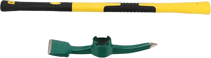 24 Inch Pick Mattock Hoe, Forged Weeding Mattock Pick Axe with Fiberglass Handle, Heavy Duty Garden Mattock Tool Adze Hoe for Gardening, Camping, Prospecting