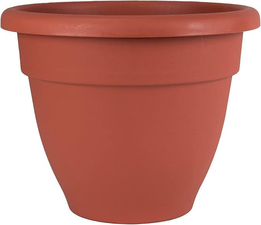 The HC Companies 16 Inch Caribbean Planter - Lightweight Indoor Outdoor Plastic Plant Pot for Herbs and Flowers, Clay