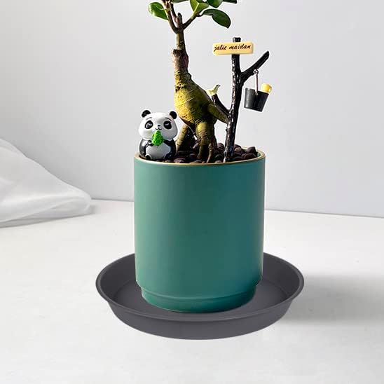 6 Pack Planter Saucer Tray Gray, 4 6 8 10 12 13 15 17 19 inch Pot Saucers, Heavy Duty Plastic Plant Saucers for Indoors, Plant Drip Tray, Plant Trays for pots Planter (6 inch, Cement)