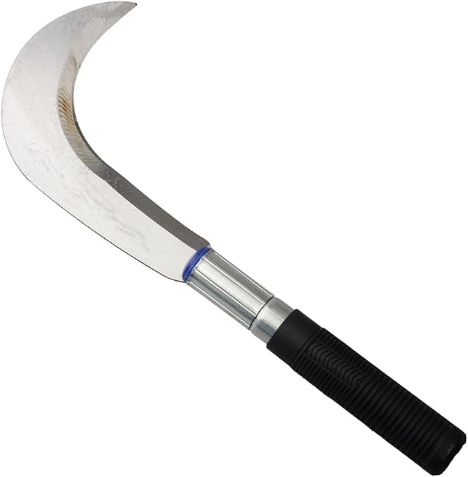 Zelin Steel Grass Sickle,Clearing Sickle,Weeding Sickle,Manganese Steel BladeStainless Steel Handle Hand held Sickle Tool - Multipurpose Gardening Weeding Grass Sickle and Farming Sickle