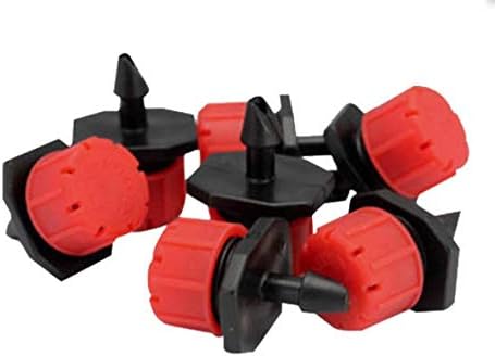 50PCS Adjustable Irrigation Drippers Sprinklers 1/4 Inch Emitters Drip Watering System for Vegetable Gardens, Flower beds, Lawn, Herbs Gardens