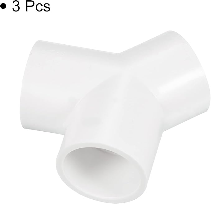 PATIKIL 32mm PVC Pipe Fittings, 2 Pack 3 Way Y Shape Water Tubing Joint Connectors Adapters Union for Garden Irrigation Home Aquarium