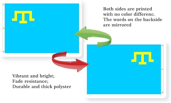 Crimea Tatar Extra Large Flag 8x12FT Giant Crimean Tatars Polyester Banner With 3 Grommets Fade Resistant Vivid Color For Patriotic Festival Events Party Decoration (Crimean Tatars, 8x12FT)