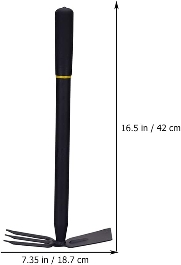 Yardwe Hoe and Cultivator, Garden Rake Hand Tiller Tool Heavy Duty Cultivator Hoe for loosening Soil Weeding Digging Flower Planting Garden Farming Agriculture Tool