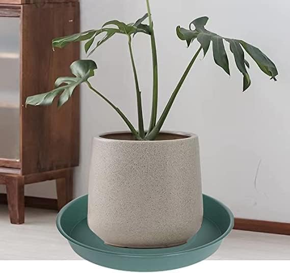 6 Pack of 10 inch Plant Saucer Bird Bath Bowl, Heavy Duty Plastic Plant Saucer 10 inch Round, Durable Plant Tray for Pots, Plant Saucers for Indoors, Plant Trays for Planter (10", Green)