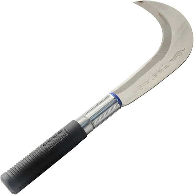 Zelin Steel Grass Sickle,Clearing Sickle,Weeding Sickle,Manganese Steel BladeStainless Steel Handle Hand held Sickle Tool - Multipurpose Gardening Weeding Grass Sickle and Farming Sickle