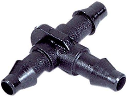 USA MADE - (100-Pack) Universal Drip Irrigation Barb Connector Tee - 1/4 inch Tubing Line Connector Insert for Hydroponics - Rain, Garden Watering