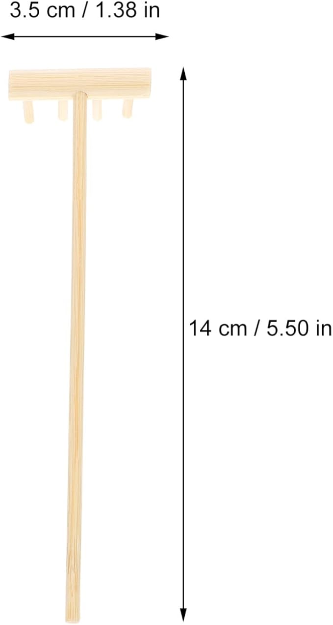 EXCEART 80 Pcs Mini Rake Meditating Sand Zen Hand Decor Zen Garden Accessories Mini Zen Sand Rakes Zen Garden Tools Mini Sand Rake Mini Desktop Rake Wood Child Bamboo Adjustable Toolkit