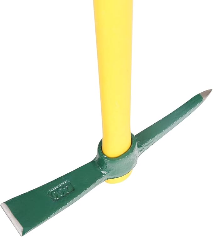 2PCS 18 Inches Steel Forged Pickaxe, Sturdy Durable Mattock Hoe, Weeding Pick Axe with Lightweight Plastic Coated Fiberglass Handle Suitable for Digging, Weeding, Gardening, Camping
