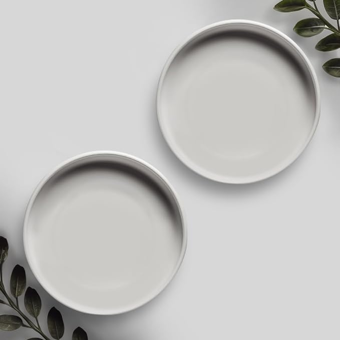 Willowy Matte White Ceramic Pot Saucer - Drainage Tray for 4,5,6 Inch Planters - Two Pack