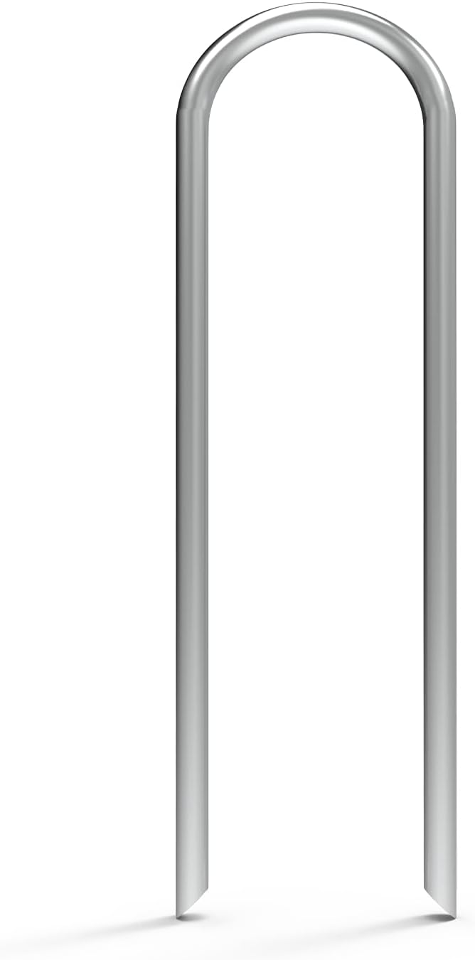 MySit 24 Pack 6 Inch Garden Stakes Heavy Duty 11 Gauge Galvanized Yard Staples U Pegs Fences Drip Irrigation Securing Stakes Loop Stake for Anchoring Lawn Drippers Soaker Hose