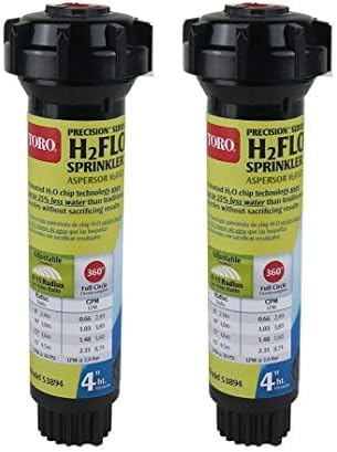 Toro 53894 Precision H2FLO 4-Inch Sprinkler Pop Up with Nozzle, Full (Pack of 2)