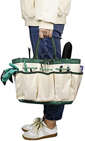 Fdit Garden Tote Bag, Single?Layer Garden Tote Bag Gardening Pruning Tool Storage Oxford Cloth Bag Heavy Duty Tool Storage