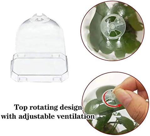 EBaokuup 10PCS Clear Plant Nursery Pots with Humidity Dome - 3" Plastic Gardening Pot with Labels, Durable Plastic Plant Container for Seedlings/Vegetables/Succulents/Cuttings