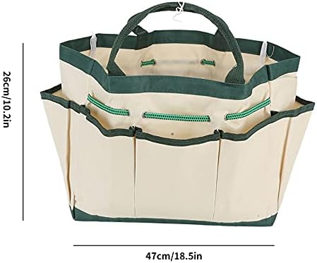 Fdit Garden Tote Bag, Single?Layer Garden Tote Bag Gardening Pruning Tool Storage Oxford Cloth Bag Heavy Duty Tool Storage