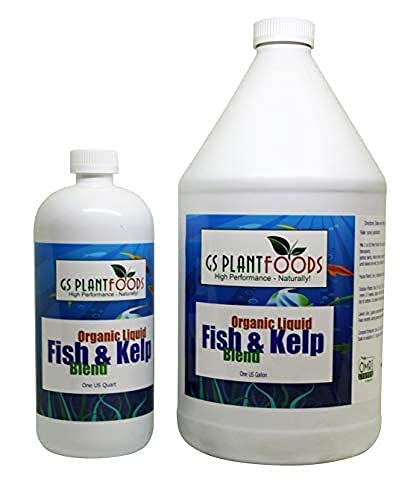 Omri Listed Fish & Kelp Fertilizer by GS Plant Foods (1 Gallon) - Organic Fertilizer for Vegetables, Trees, Lawns, Shrubs, Flowers, Seeds & Plants - Hydrolyzed Fish and Seaweed Blend