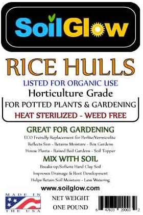 Rice Hulls - Organic Use – 1lb Bag 3.1qts - House Plants – Gardening - Chicken Bedding Nesting