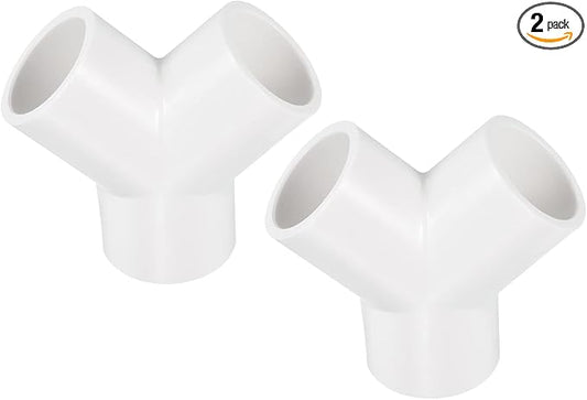PATIKIL 20mm PVC Pipe Fittings, 2 Pack 3 Way Y Shape Water Tubing Joint Connectors Adapters Union for Garden Irrigation Home Aquarium