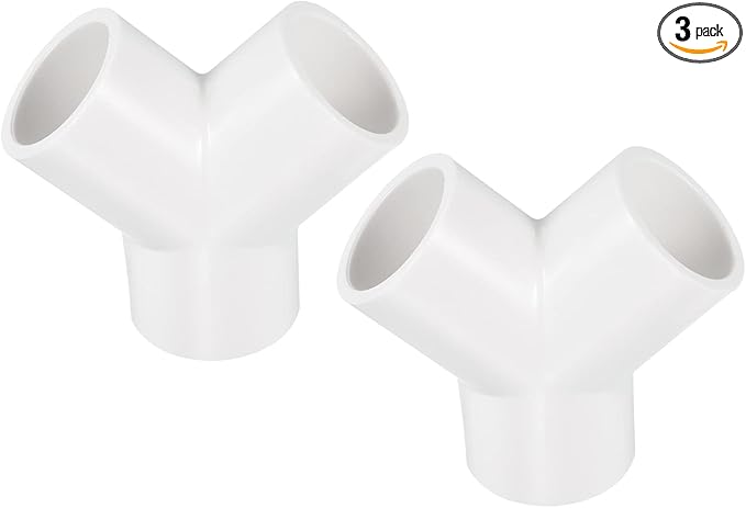 PATIKIL 20mm PVC Pipe Fittings, 3 Pack 3 Way Y Shape Water Tubing Joint Connectors Adapters Union for Garden Irrigation Home Aquarium