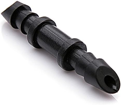 Mini Skater 5mm (Dia) Double Barbed Hard Plastic Water Hose Straight Connector Fitting, Micro Drip Irrigation Systems Quick Connect Hose Sprinkler Adapters Fit of 4/7mm Tube(Black,50PCS)