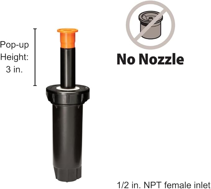 Rain Bird 1803LN Professional Pop-Up Sprinkler, Body Only No Nozzle, 3" Pop-up Height