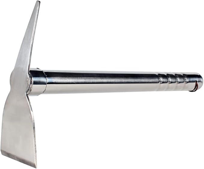 LUBAN Stainless Steel Garden Hoe Pick 15-inch Length Lightweight Weather Resistant Metal Multipurpose Hand Tool for Gardening Cultivator Weeding Seeding Turning Soil
